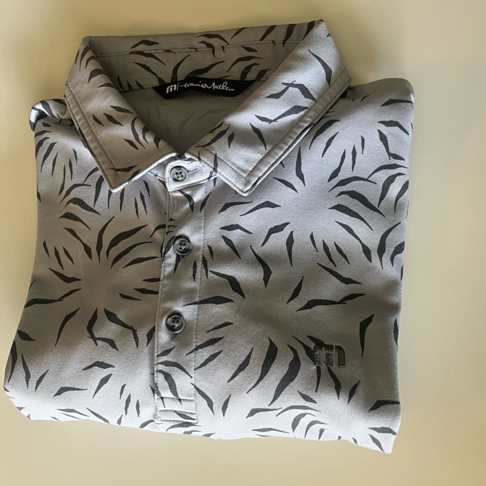 Travis Mathew Gray and Black Patterned Shirt